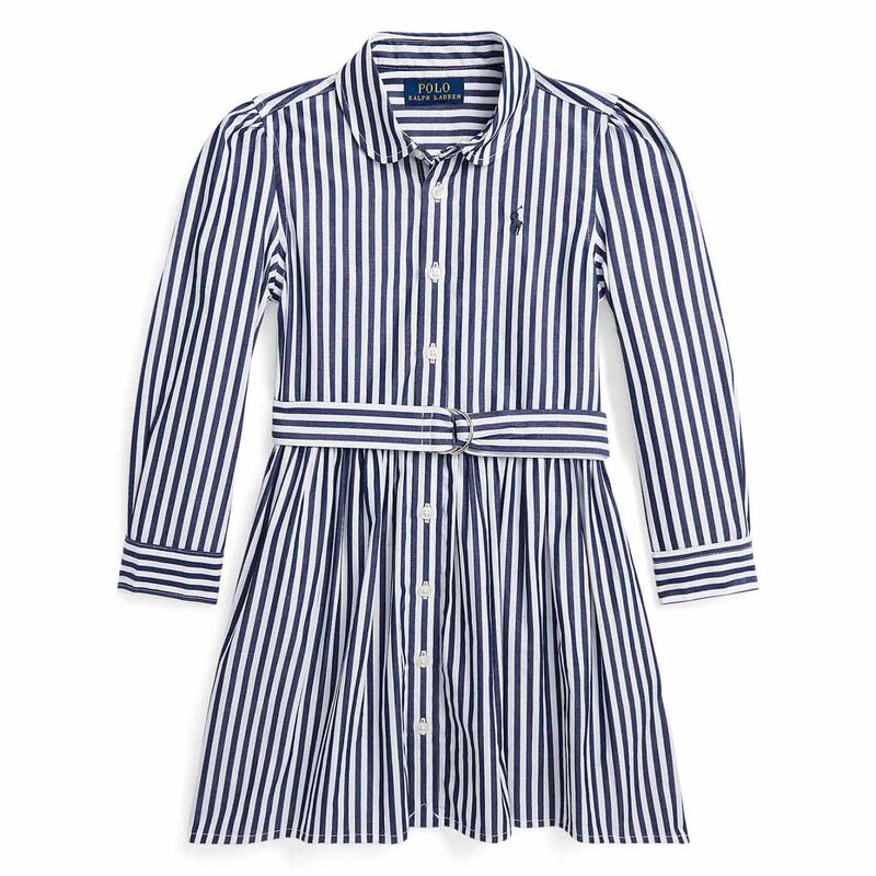 Ralph Lauren Striped Belted Cotton Poplin Shirtdress 2-6 image number 0
